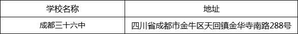 成都市成都三十六中地址在哪里？