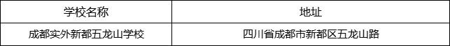成都市成都實外新都五龍山學校地址在哪里？