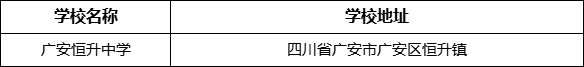 廣安市廣安恒升中學(xué)學(xué)校地址在哪里？