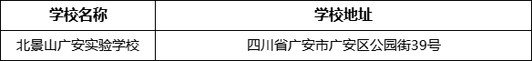 廣安市北京景山學(xué)校四川廣安實(shí)驗(yàn)學(xué)校地址在哪里？