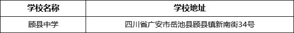 廣安市顧縣中學學校地址在哪里？