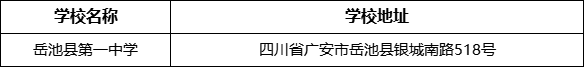 廣安市岳池縣第一中學(xué)學(xué)校地址在哪里？