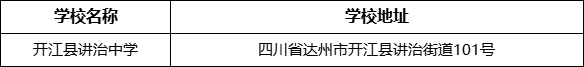 達(dá)州市開江縣講治中學(xué)學(xué)校地址在哪里？