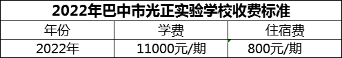 2024年巴中市光正實(shí)驗(yàn)學(xué)校學(xué)費(fèi)多少錢？