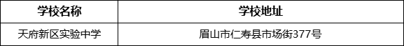 眉山市天府新區(qū)實驗中學學校地址在哪里？