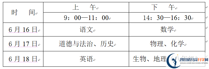 2022年廣安中考時間安排是怎么樣的？